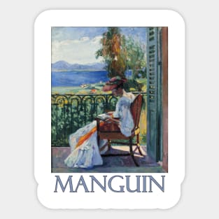 Jeanne on the Balcony by Henri Manguin Sticker